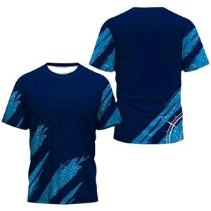 T-shirts à col rond pour hommes, livraison en ligne, impression numérique, 100% polyester, séchage rapide, coupe classique, respirant - Product Image 5