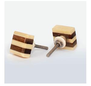 Perilla de cajón de madera y resina marrón y beige Perillas de mármol más vendidas con tamaño de forma de color personalizado Hecho EN LA India Artículo - Product Image 3