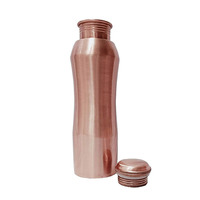Bouteille d'eau en cuivre pur moderne de grande capacité, étanche, conception personnalisée, fiole à boire écologique