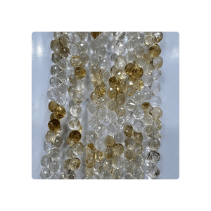 Cuentas de gota de cebolla facetadas de cuarzo citrino natural Cuentas de piedras preciosas de citrino de hebra de 8 pulgadas para la fabricación de joyas - Product Image 5