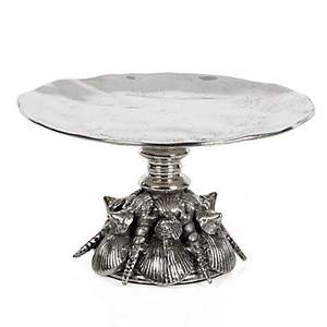 ที่วางเค้กและขนมหวานทรงกลมทำด้วยมือจานอลูมิเนียมสแตนเลสสตีลดีไซน์เรียบง่าย - Product Image 1