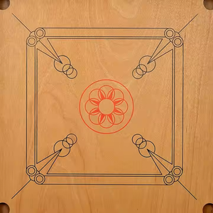 Tablero Carrom de madera contrachapada de tamaño completo de torneo profesional con moneda de madera y Striker para deportes y entretenimiento - Product Image 1