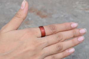 Anillos de dedo de moda de compromiso y aniversario de boda de madera redonda de madera Natural para mujer - Product Image 2