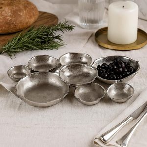 ชามเสิร์ฟชิปและดิปอะลูมิเนียมดีไซน์ทันสมัย ขายดี ชามเสิร์ฟผลไม้โลหะสีทองโบราณ แจกันดอกไม้ตั้งโต๊ะดีไซน์ไม่ซ้ำใคร - Product Image 4