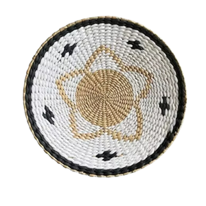 Belle bohème florale ronde jacinthe d'eau tenture murale 100% osier haute qualité décor à la maison de l'usine du Vietnam - Product Image 1