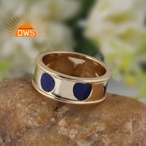 Último diseño hecho a mano 18K chapado en oro banda anillo Demi joyería fina para mujer regalo para ella - Product Image 2