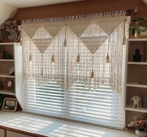 CUSTOMIZATION Macrame Window Curtain, Valance, Large <b>Wall</b> <b>Hanging</b>, <b>Boho</b> Home Decor - Product Image 2