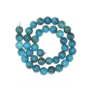 Collier en cristal naturel, perles d'apatite bleue lisses, pierre rouge polie, bijoux, brin lâche, grossiste en pierres précieuses pour la guérison - Product Image 1