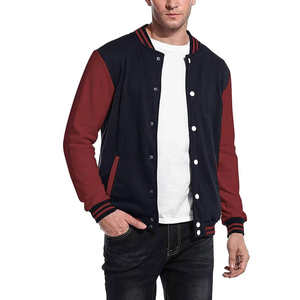 Veste de baseball universitaire en toile personnalisable pour hommes, col montant, tissu tissé, vestes d'hiver de type letterman, logo brodé - Product Image 4
