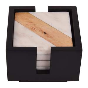 Hot Selling Classic Style Heart Shape Wooden <b>Coasters</b> Wholesale Wood and <b>Marble</b> <b>Coasters</b> Exported From India - Product Image 3