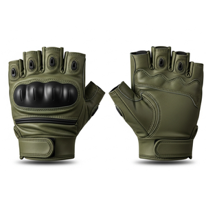 Guantes tácticos de medio dedo transpirables OEM con protección de nudillos duros para uso en exteriores y equitación - Product Image 1