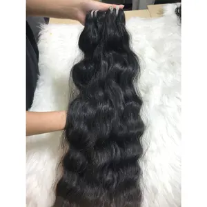 Hot 2023 Natural Wave WEFT HAIR, Cabello negro, Gran stock Cabello virgen de alta calidad 100% Cabello virgen, Cabello crudo vietnamita