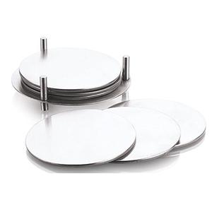 Sous-verre rond en acier inoxydable de style moderne, vente en gros de sous-verres en laiton en métal poli naturel faits à la main - Product Image 1