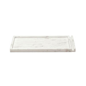 Bandeja de bolígrafo de mármol blanco con forma de rectángulo hecho a mano asequible para decoración navideña disponible al mejor precio de venta de la India - Product Image 1