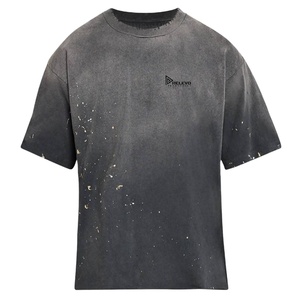 Nueva Camiseta para Hombre con Lavado Ácido, 100% Algodón, Tela Jersey de 300 Gramos, Estilo Oversize, Casual, Estampado Multicolor, Transpirable y de Secado Rápido - Product Image 1