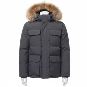 Dropshipping Custom Polyester Winter Private Label Puffer Coat Puffer <b>Jacket</b> Detachable Hood <b>Men</b> - Product Image 1