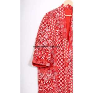 Handmade <b>Kimono</b> Style Quilted Eco-Friendly Ladies Floral Pure Cotton Hand-painted Multicolored Jacket Handmade Winter - Product Image 4