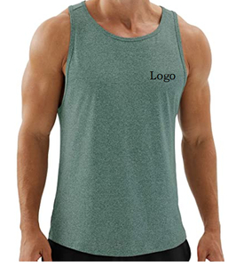 Camisetas sin mangas de gimnasio de algodón de alta calidad con logotipo personalizado para hombre, camisetas de manga corta de estilo informal - Product Image 1