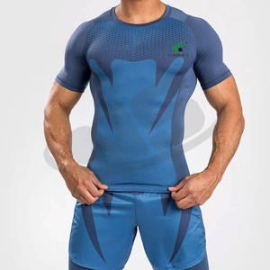 Offre Spéciale léger MMA Rash Guard pour hommes avec des manches courtes à séchage rapide et une conception personnalisée liée à Jiu Jitsu Kimono Wear - Product Image 4