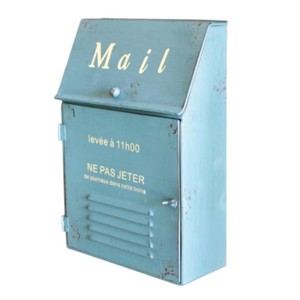 Boîte aux lettres murale vintage rouge en fer, verrouillable, en métal, pour extérieur – Le bonheur arrive avec cette boîte aux lettres. - Product Image 3