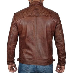 Chaqueta de lona de talla grande para hombre, abrigo de motociclista con cuello vuelto informal de cuero para otoño e invierno, prendas de vestir con cremallera - Product Image 4