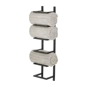 现代装饰金属5级壁挂毛巾架支架和浴室毛巾收纳器