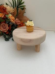 Acacia Wood Cake Stand Rustic Dessert Display For Wedding <b>Birthday</b> Party cake server dessert <b>table</b> centerpiece natural - Product Image 3