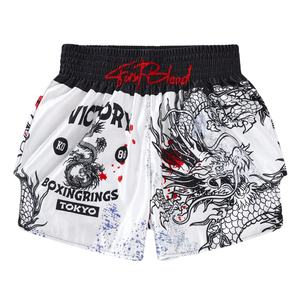 Pantalones Cortos de Boxeo Muay Thai Personalizados OEM, Pantalones Cortos de Entrenamiento de Kickboxing MMA, Duraderos, Elásticos, Sublimados, de Spandex/Poliéster - Product Image 1