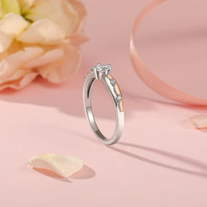 Jeulia Two Tone Princess <b>Gown</b> Engagement Ring in Sterling Silver - Product Image 5