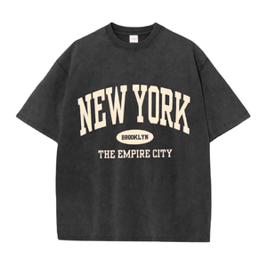 Camiseta de algodón de punto para mujer, camiseta gráfica audaz, ropa de calle lavada de gran tamaño, Top informal, venta al por mayor urbana de moda - Product Image 5