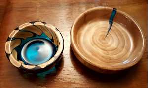 Latest Design <b>Wooden</b> Rounded Serving <b>Bowl</b> Fruit <b>Bowl</b> <b>Large</b> Size Eco Friendly Printed <b>Wooden</b> & Resin Glossy <b>Bowl</b> for Home - Product Image 4