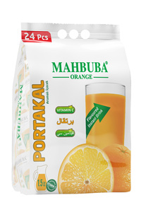 MAHBUBA Boisson instantanée en poudre saveur orange de haute qualité, 24 sachets de 11,2 g, vitamines, certifiée HALAL, emballage en boîte, 1,5 L - Product Image 3
