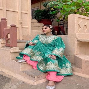 Nuevo último vestido afgano hecho a mano de color verde para mujer, el mejor para bodas y fiestas, eventos - Product Image 2