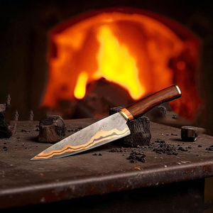 Couteau de chef de luxe en acier inoxydable fait à la main, à bord dentelé, cadeau de chasse en plein air, avec garantie de 3 ans, service OEM - Product Image 5