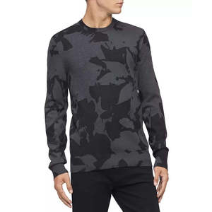 Maglione da Uomo Calvin Klein, Taglia Grande, Grigio, Girocollo, in Cotone Modal, Stile Classico Stampato - Product Image 1