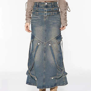 Blue Washed Denim Short <b>Skirt</b> Jeans Ladies Short Jeans <b>Skirts</b> <b>for</b> <b>Women</b> Manufacturers - Product Image 2