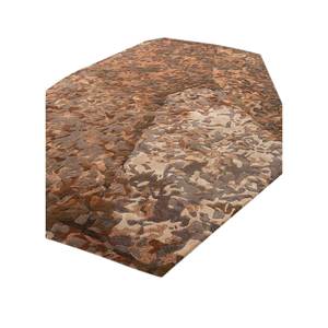 Alfombra de Lana y Viscosa Tejida a Mano en Rojo Anaranjado, Diseño Abstracto Rectangular a Rayas para Decoración de Sala de Estar -Tra-15185 - Product Image 2