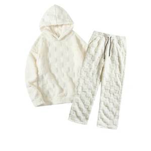 <b>Women's</b> Plus Size Printed Solid Fleece Sets Long Sleeves Hoodie <b>Warm</b> <b>Tops</b> Tracksuit Set Winter Loungewear 2 Piece - Product Image 4