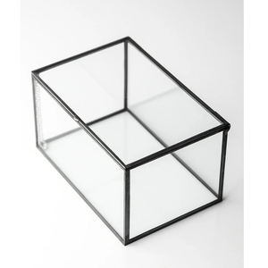 Customized Black Finished <b>Clear</b> Glass <b>Box</b> with Brass Border for Jewelry Cosmetics Weddings Home Decor Ring Boxes Gift Boxes - Product Image 5