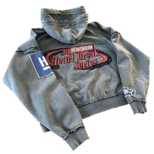 เสื้อมีฮู้ดสองชั้นผ้าคอตตอน100% แบบวินเทจผ้าคอตตอนคุณภาพดี350แกรม - Product Image 2