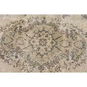 Alfombra de lana clásica Beige marrón de 4,9x8,7 pies, diseño de retazos turco para entrada, sala de estar o dormitorio, respaldo de látex - Product Image 5