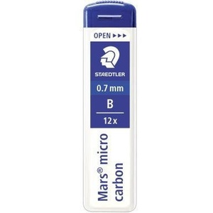 Feinmine STAEDTLER Mars Micro Carbon 250 0,7mm B Paquete de 12 Minas de Lápiz Negras - Product Image 1