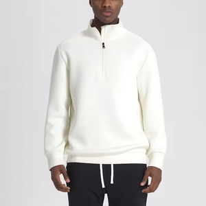 Sweats de haute qualité hommes sweats vierges personnalisé quart fermeture éclair pull col zippé sweat-shirt pour hommes - Product Image 5