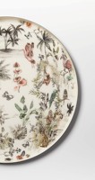 Plateau de service décoratif moderne de qualité supérieure, en émail, imprimé d'animaux tropicaux, de fleurs, en métal, pour la maison, l'hôtel, les mariages, les Diwali, les cadeaux