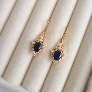 Pendientes de Plata de Ley 925 con Zafiro Azul y Baño de Oro de 14k, Piedra Preciosa Azul, Filigrana Vintage, Certificado IGI, Joyería para Regalo de Fiesta - Product Image 3