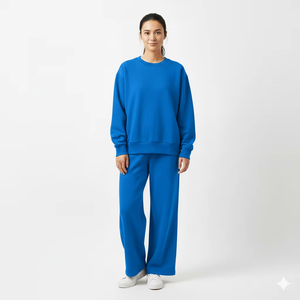 Ensemble sweat-shirt et pantalon de survêtement décontracté et confortable pour femme, en molleton doux et respirant, écologique, service OEM - Product Image 4