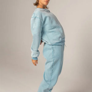 Vente chaude Ensemble de survêtement streetwear personnalisé pour femme, 100% coton, léger, pour l'hiver, mode extérieure, uni - Product Image 4