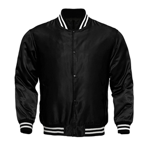 Plus Size <b>Men's</b> Satin <b>Varsity</b> College <b>Jackets</b> Wholesale Satin <b>Varsity</b> <b>Jackets</b> Custom Logo Plain Satin <b>Varsity</b> <b>Jacket</b> For <b>Men</b> - Product Image 3