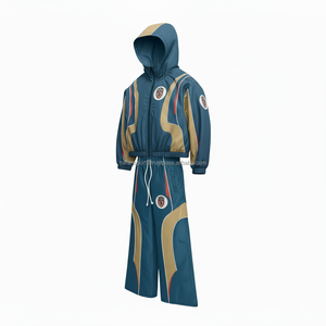 Ensemble coupe-vent en polyester 210 GSM de qualité supérieure de grande taille avec doublure en maille douce, ensemble coupe-vent à chaud avec broderie de logo personnalisé - Product Image 3