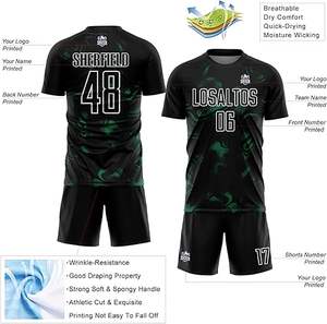 เสื้อฟุตบอลผู้ชายแบบกำหนดเอง สีดำเทา สไตล์เรโทร - Product Image 3